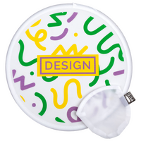 weißes bedrucktes REPT-Polyester Frisbee offen mit Etui Transferdruck