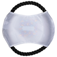 weißes Frisbee für Hunde aus Polyester von hinten