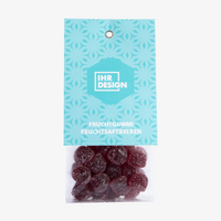 Fruchtgummi Fruchtsaftbeeren im Folienbeutel Vorderansicht, Geschmack Kirsche