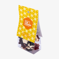 Fruchtgummi Zimtsterne auf Vanilleschaum im Folienbeutel