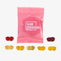 Fruchtgummi, farbig bedruckt, Brille