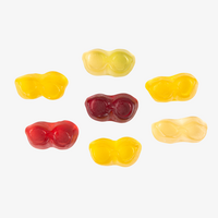 Fruchtgummi, farbig, Brille