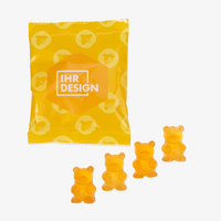 Fruchtgummi-Tütchen 20g Honig (Form: Bärchen), neutrales Muster Tütchen und Bärchen