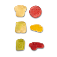 Fruchtgummi, verschiedene Farben, liegend, verschiedene Formen