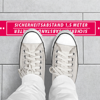 Fußbodenaufkleber, farbig bedruckt, rechteckig