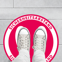 Fußbodenaufkleber, farbig bedruckt, rund