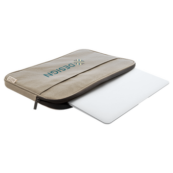 Gepolsterte Laptophülle aus recyceltem Canvas, geöffnet