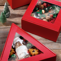 Geschenkbox, Rot mit Sichtfenster