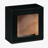 Geschenkbox, Schwarz mit Sichtfenster