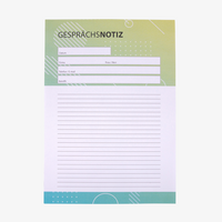Gesprächsnotizzettel, DIN A4 (21,0 x 29,7 cm), 1-seitig, 4/0-farbig