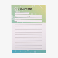 Gesprächsnotizzettel, DIN A5 (14,8 x 21,0 cm), 1-seitig, 4/0-farbig
