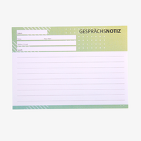 Gesprächsnotizzettel, DIN A6 quer (14,8 x 10,5 cm), 1-seitig, 4/0-farbig