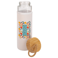 Glasflasche mit Neoprenhülle bedruckt