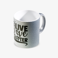 Tasse bedruckt, silber