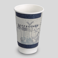 Graspapier Becher doppelwandig 400ml, 1/0-farbig (Pantone-Sonderfarbe), Vorderseite