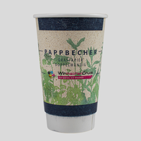 Graspapier Becher doppelwandig 400ml, 4/0-farbig, Vorderansicht