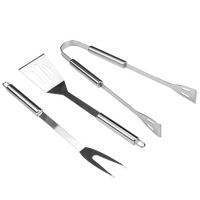Pfannenwender, Fleischgabel und Grillzange aus Edelstahl unbedruckt