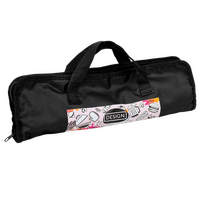 geschlossene schwarze Tasche bedruckt