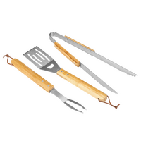 Fleischgabel, Pfannenwender und Grillzange mit Bambusgriff unbedruckt