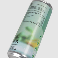 Gurke-Basilikum aromatisiertes Wasser, bedruckt mit Ihrem Wunschmotiv (pfandfrei)