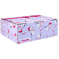 Geschenkbox, farbig bedruckt, geschlossen