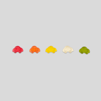 Fruchtgummi, farbig bedruckt, liegend