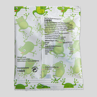 Fruchtgummi, farbig bedruckt, Froschmotiv, rueckseite