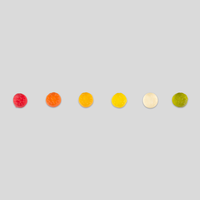 Fruchtgummi, farbig bedruckt, liegend