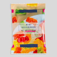 Goldbären, farbig bedruckt, liegend