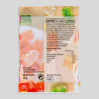 Goldbären, farbig bedruckt, liegend, rueckseite