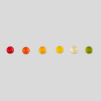 Fruchtgummi, farbig bedruckt, liegend