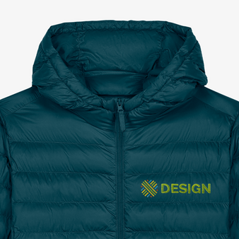 Herren-Steppjacke, Voyager 2.0 - Stanley/Stella, Detail Kragen und Stick