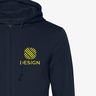 Herren-Sweatjacke, Organic - B&C Collection, bedruckt vorne