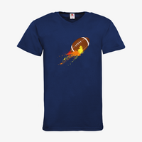 Herren-T-Shirt FOTL, Basic V-Neck - Motiv American Football Bunt