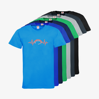 Herren-T-Shirt FOTL, Basic V-Neck - Motiv American Football EKG-Linie, Farbauswahl