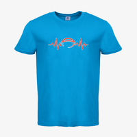 Herren-T-Shirt B&C, Basic - Motiv American Football EKG-Linie
