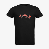 Herren-T-Shirt B&C, Organic - Motiv American Football EKG-Linie
