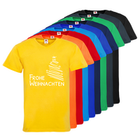 Herren-T-Shirt FOTL, Basic V-Neck - Motiv Frohe Weihnachten, Farbauswahl