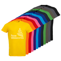 Herren-T-Shirt B&C, Organic - Motiv Frohe Weihnachten, Farbauswahl