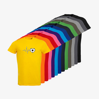 Herren-T-Shirt B&C, Organic - Motiv Fußball EKG-Linie, Farbauswahl