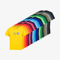 Herren-T-Shirt FOTL, Basic Rundhals - Motiv Fußball EKG-Linie, Farbauswahl