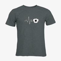 Herren-T-Shirt Russell, Organic - Motiv Fußball EKG-Linie