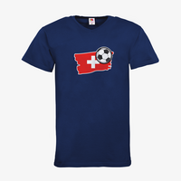 Herren-T-Shirt FOTL, Basic V-Neck - Motiv Fußball SchweizHerren-T-Shirt FOTL, Basic V-Neck - Motiv Fußball Schweiz