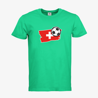 Herren-T-Shirt B&C, Premium - Motiv Fußball Schweiz