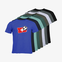 Herren-T-Shirt Russell, Organic - Motiv Fußball Schweiz, Farbauswahl