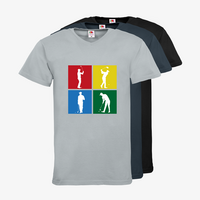 Herren-T-Shirt FOTL, Basic V-Neck - Motiv Golf Quadrat, Farbauswahl