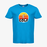 Herren-T-Shirt B&C, Basic - Motiv Golf Sonnenuntergang