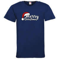 Herren-T-Shirt FOTL, Basic V-Neck - Motiv Merry Christmas