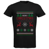 Herren-T-Shirt B&C, Organic - Motiv Weihnachtsstrickpulli