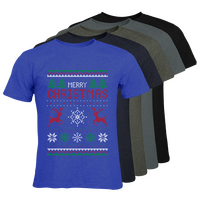 Herren-T-Shirt Russell, Organic - Motiv Weihnachtsstrickpulli, Farbauswahl